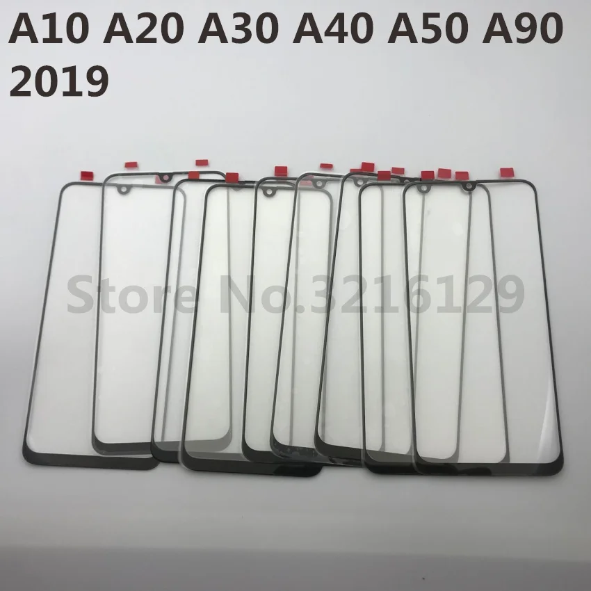 50 шт.,, высокое качество, для samsung Galaxy A10, A20, A30, A40, A50, A60, A70, A80, A90,, lcd, Передний сенсорный экран, стекло, внешний объектив