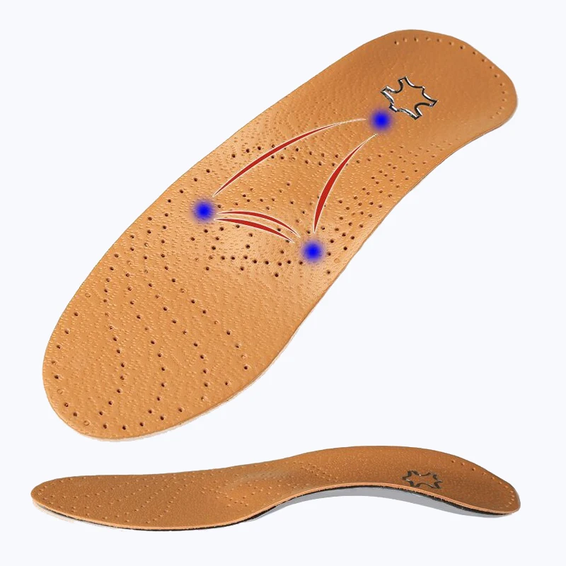2 pairs new leather latex orthopedic insole antibacterial active carbon orthotic arch support