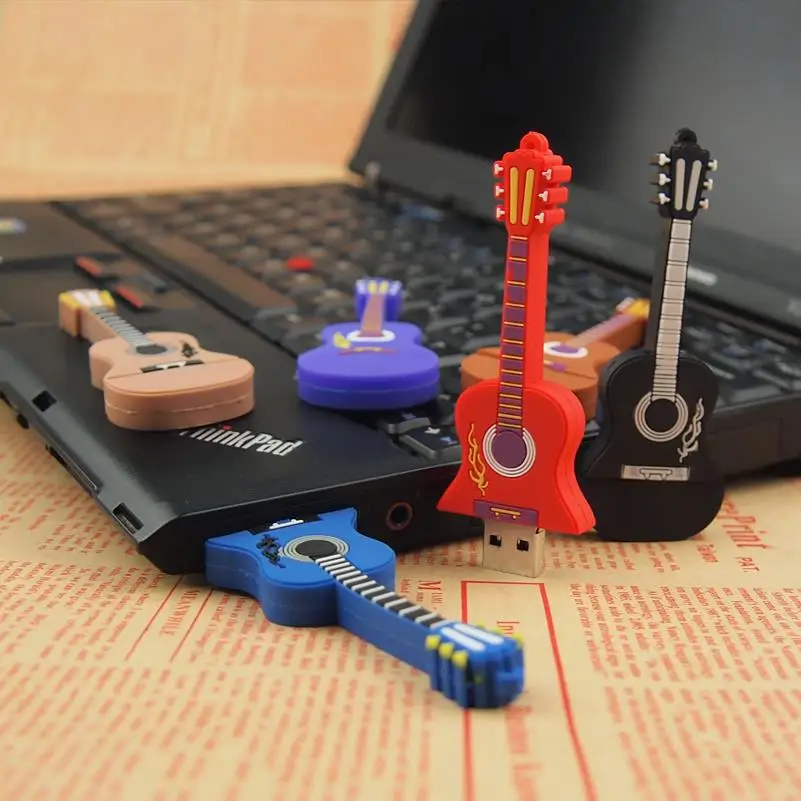 Fashion U disk pendrive cartoon musical guitar/violin/piano/harmonica/Musicial note pendriver pen drive 8GB 32GB usb flash drive