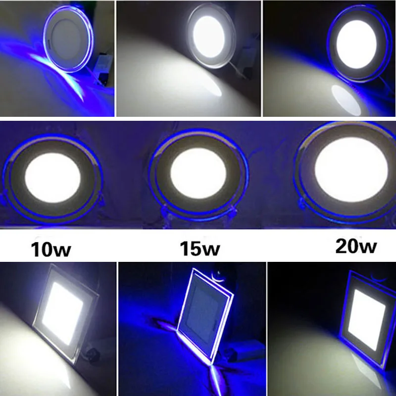 

Dimmable Double Color LED Panel Light 10W 15W 20W Panel LED Ceiling Lamp AC85-265V Recessed Downlight Power Supply Included