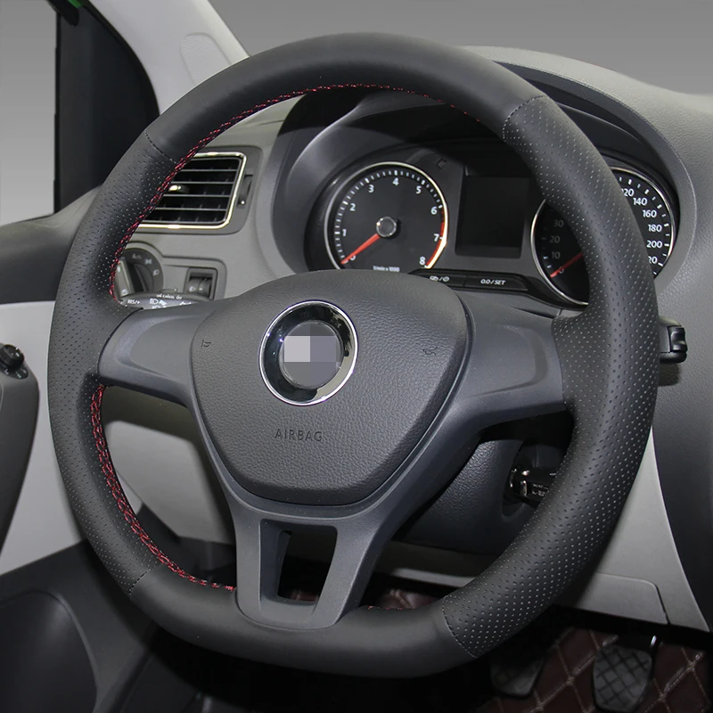 Чехол на руль из искусственной кожи для Volkswagen VW Golf 7 Mk7 New Polo 2014 2015|steering wheel cover|wheel