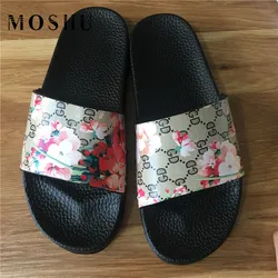 

Women Slippers Summer Flower Flat women Sandals Brand Slides Women Beach Slippers Fashion Floral Summer Shoes Chaussure Femme