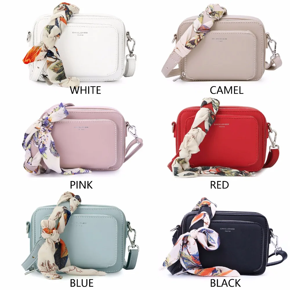 DAVIDJONES women handbag pu leather female messenger bags small lady scarve crossbody bag girl brand shoulder bag drop shipping