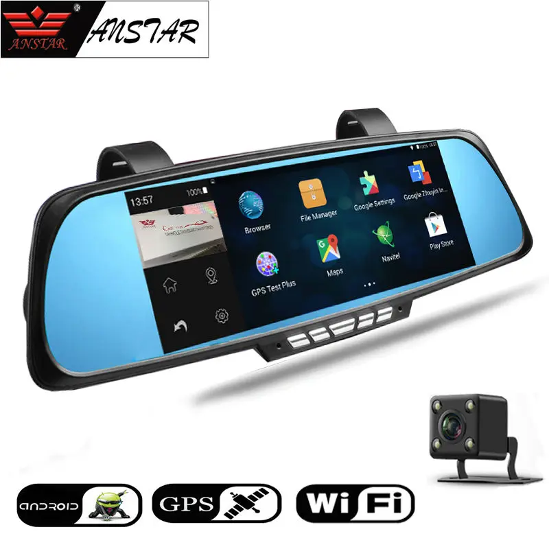 Anstar font b Car b font Camera Rearview Mirror font b Car b font Dvr Dual