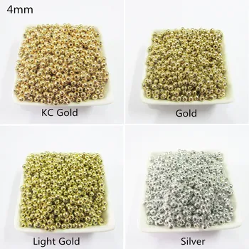 

(Choose Color First) 4mm 4000pcs/lot Silvery/Gold Spacer Beads, Spacer acrylic beads For Chunky Jewellery