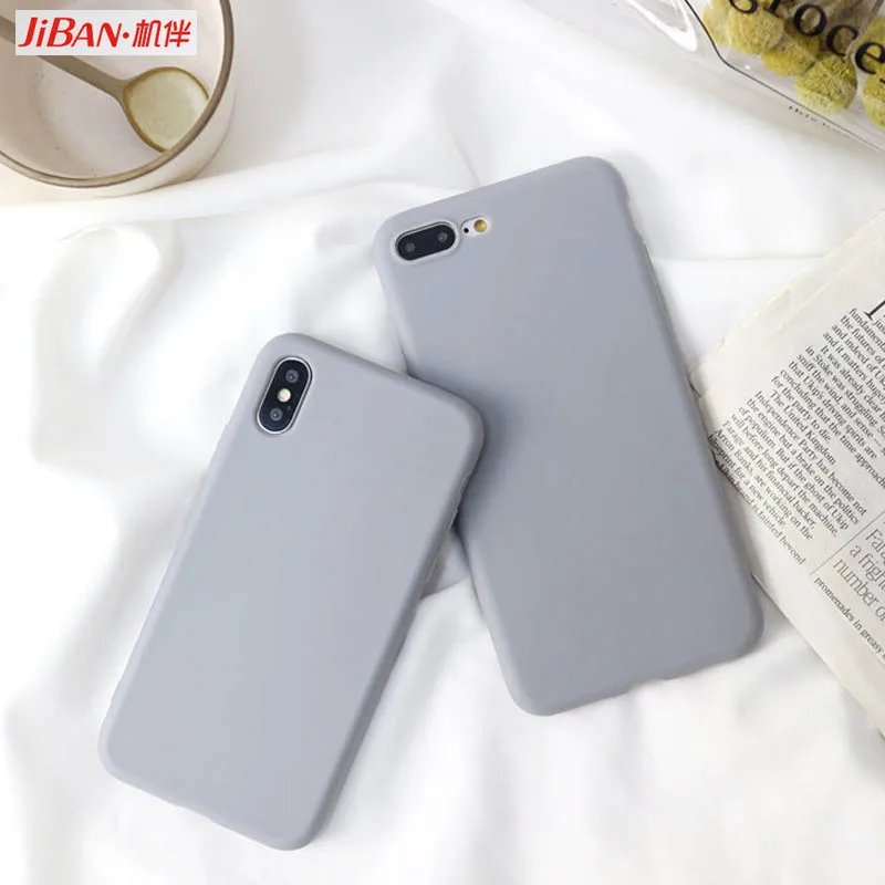JIBAN серый однотонный чехол для телефона iphone 6 Чехол X 6s plus 7 8 XR XS MAX Все включено