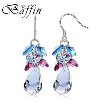

BAFFIN Tassel Fancy Stone Drop Earrings Crystals From Swarovski Luxury Silver Color Hanging Jewelry For Women Wedding Party Gift