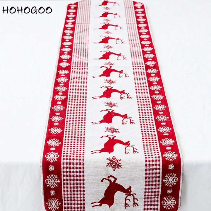 HOHOGOO 1 шт. 170*35 см Рождественская скатерть Новогодняя прямоугольная Красная