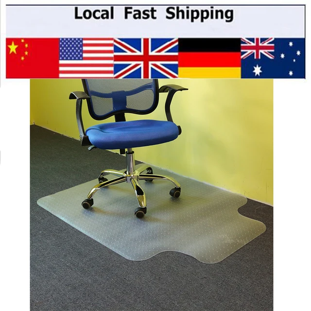 1pc Lipped Office Chair Desk T Shaped Carpet Protector Mat Clear 1pc Lipped Office Chair Desk T Shaped Carpet Protector Mat Clear With Grips