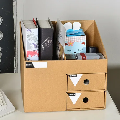 Коробки для хранения и ящики organizador rangement простая Крафт Бумага Настольная коробка