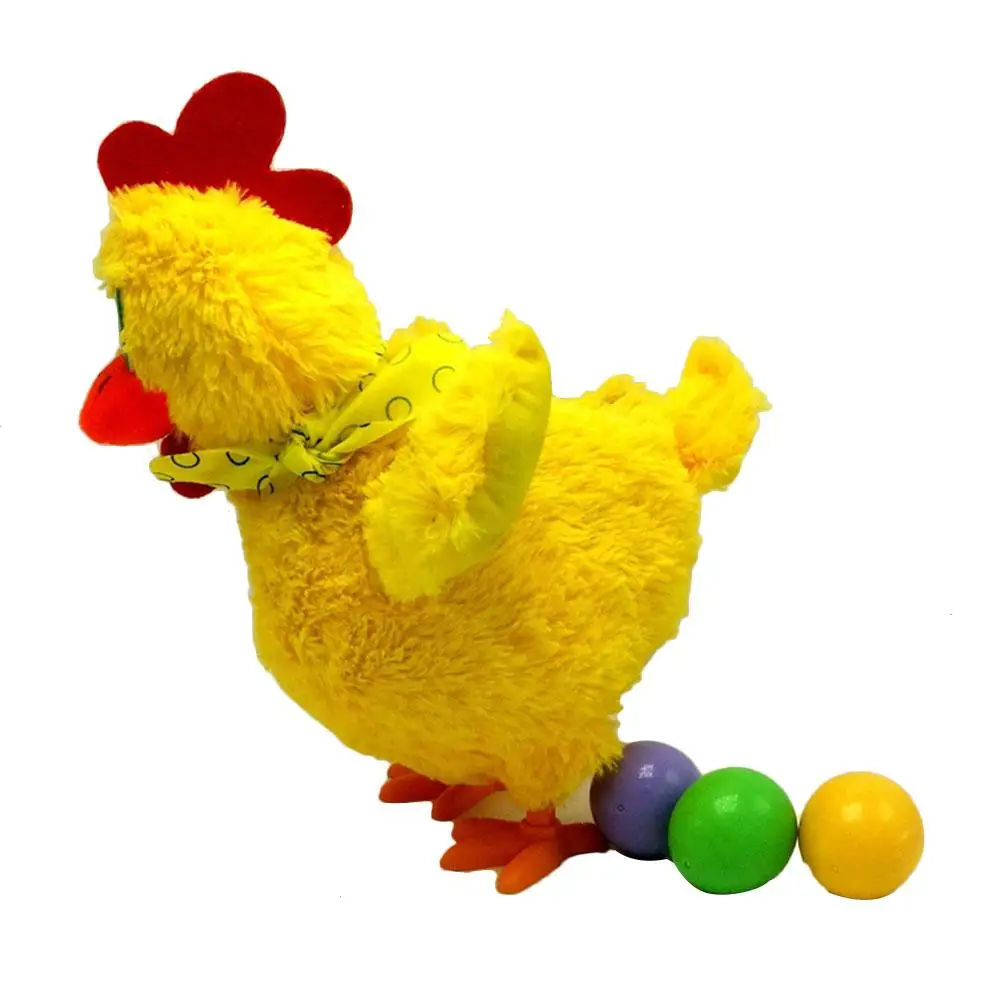 30 см забавная курица электрическая игрушка плюшевая пение Танцы Откладывание яиц куриных куриц фигурка животного с тремя яйцами для