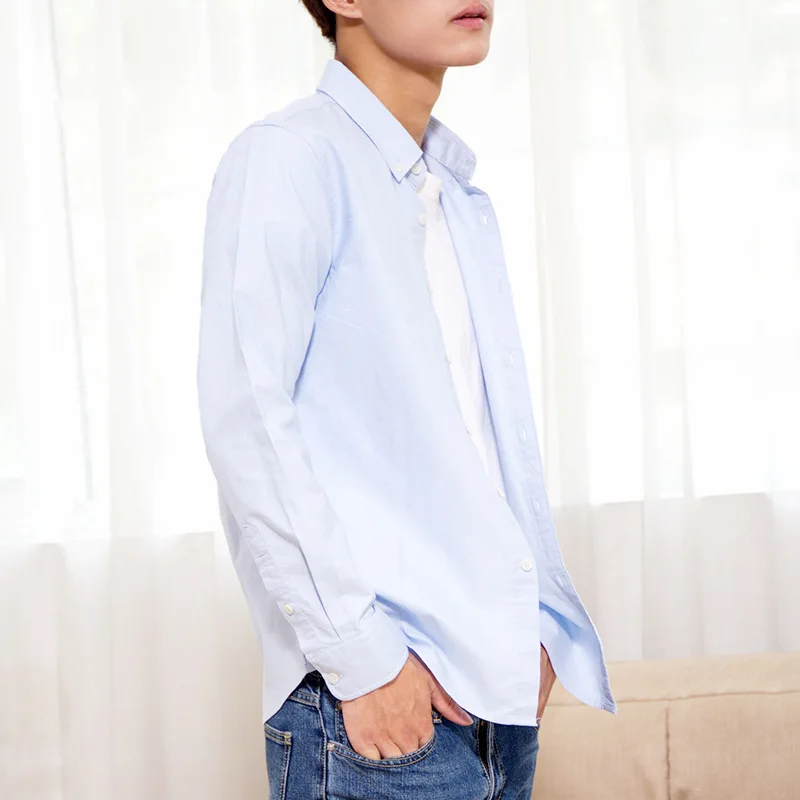 

New Brand 100% Cotton Long Sleeve Men Shirt High Quality Mens Smart Casual Shirts Male Slim Fit Social Shirts Dress Shirt man