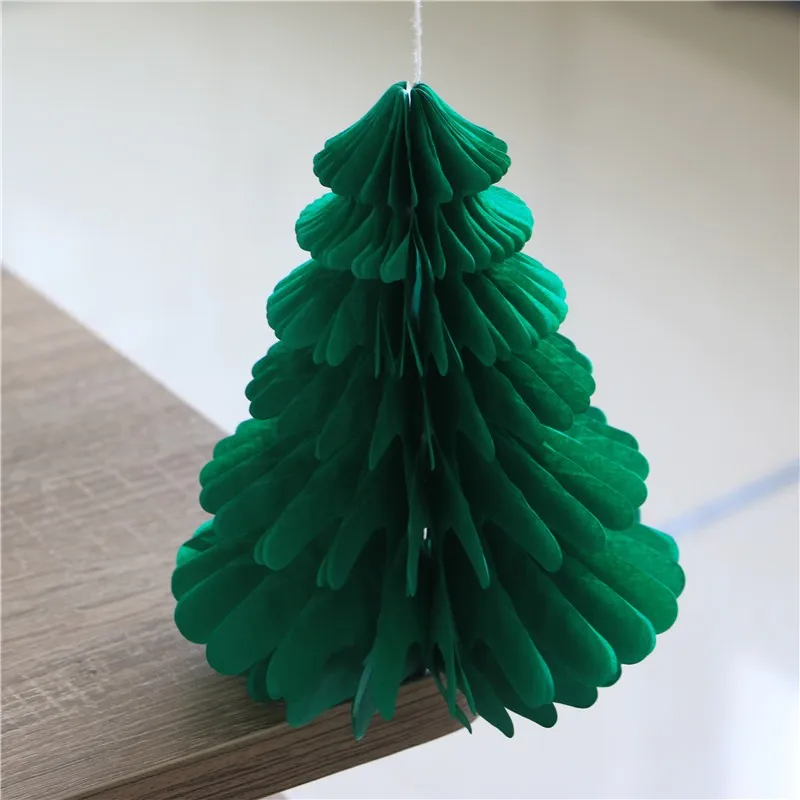 1pcs Lot Christmas Tree Style Honeycomb Festival Green Paper