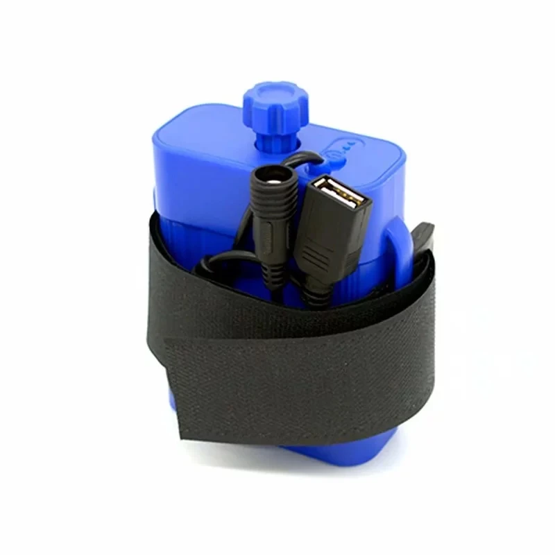 DC USB 2x26650/18650 держатель отсек водонепроницаемый батарейный блок питания чехол Коробка для велосипеда головной светильник велосипедный светильник телефон - Цвет: Blue