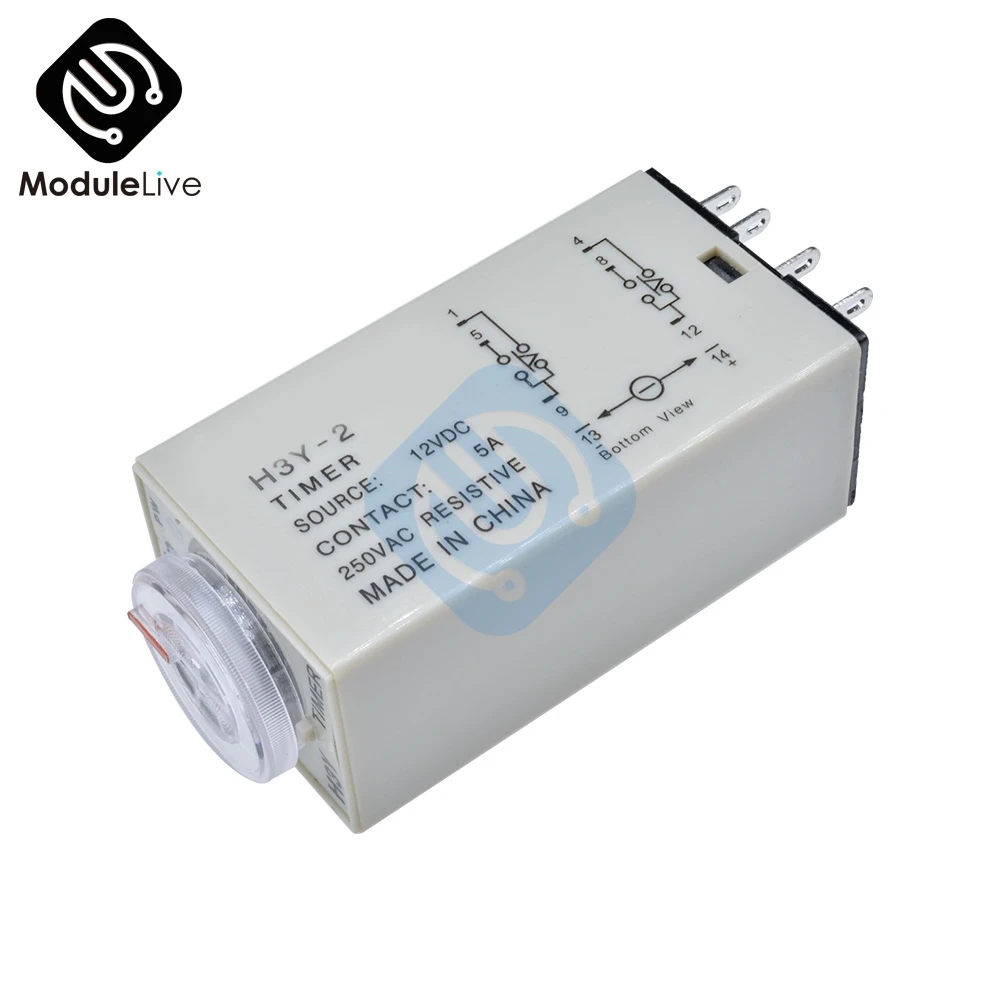 

H3Y-2 Time Delay Relay DC 12V Delay Time Relay Electricity H3Y2 Timing Relay Timer Control Switch