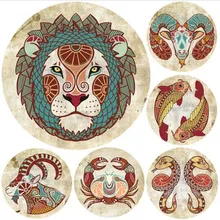 Двенадцать созвездий звезды печати ковры круглый знак зодиака Нескользящие Коврики Спальня области мультфильм пол стул Pad 60 см/80 см