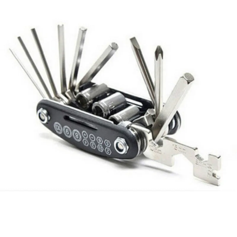

15 in 1 Bicycle Repair Tools Multifunction Bike Repairing Hand Tools Mountain Bicycle Accessories Useful Cycling Multi Tool