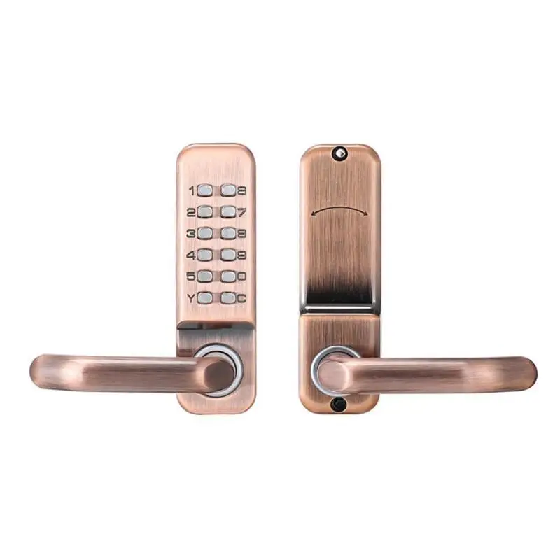 Mechanical Digital Push Button Door Lock Smart Home Keyless Keypad Combination Code Lock Waterproof Password Intelligent Lock