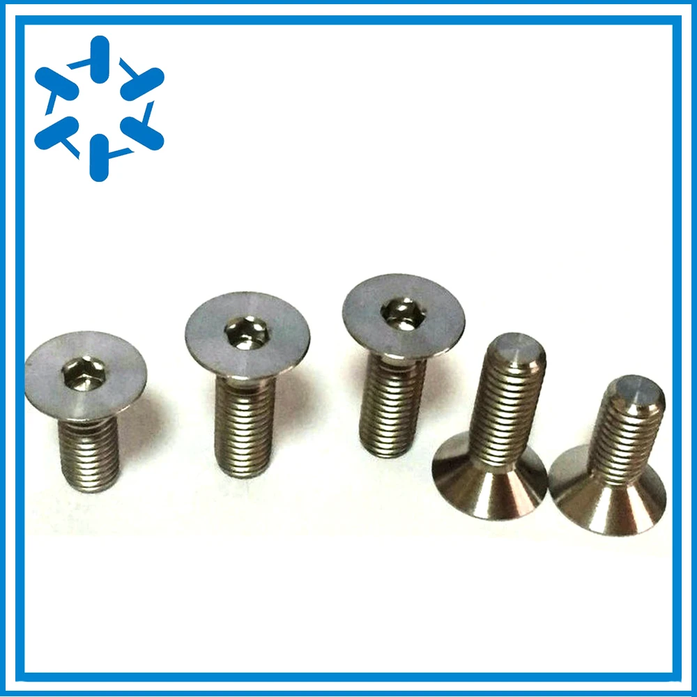 

50pcs/lot Pure Titanium flat head countersunk socket screw Ti GR2 DIN7991 M2*3/4/5/6/8/10/12/14