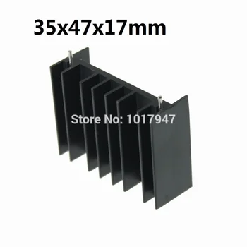 شراء50 قطع الكثير 35x47x17 ملليمتر زعانف غرفة تبريد الألومنيوم البثق المشعاع المشتت ث/دبابيس ل اللوحة Mos أنبوب