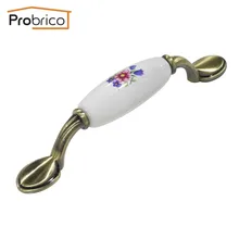 Probrico 100 ШТ. Фарфора, Мебели, Ручка Шкафа Центр Отверстия 96 мм Керамические Античная Бронзовая Кухня Ящика Ручки Тянуть PD26010AB96
