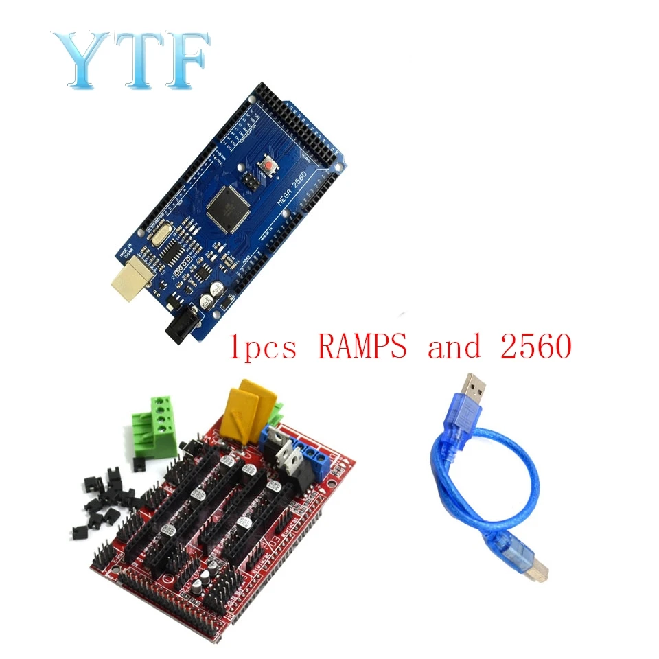 Mega 2560 R3 1 шт. RAMPS 4 панель управления 5 DRV8825 или A4988 шаговый двигатель привод части 3D