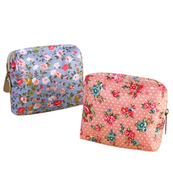 

60PCS / LOT Women Coin Purse Flower Printing Small Wallet Pocket Portable Coin Pouch Zero Wallet Bag Key Pouch
