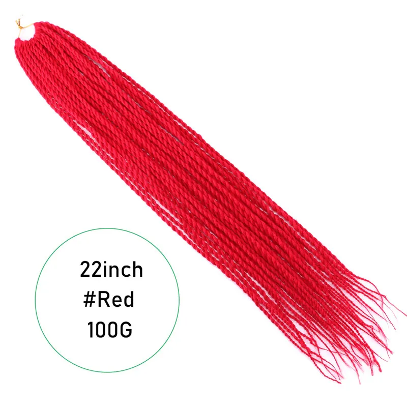 FSR 22 дюйма Сенегальские скрученные волосы крючком косы 30 корней/упаковка синтетические плетеные волосы для женщин - Цвет: Красный
