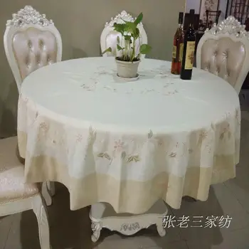 

New export trade of the original single hand-embroidered flower garden round table cloth cotton Buu style round table cloth King