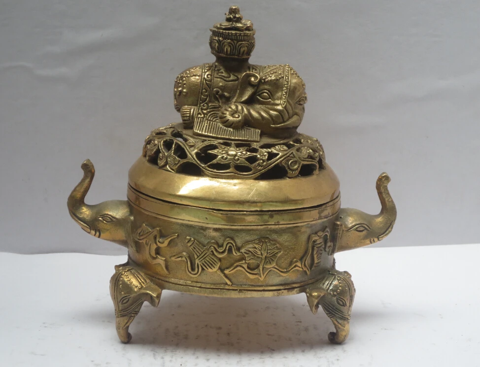 

Metal Crafts Chinese home decoration brass carving incense burner,Pretty Elephant incense burner