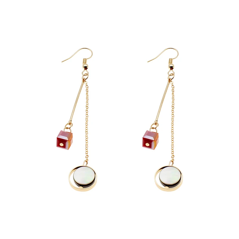 

Long tassel earrings female temperament personality ear hook ring earrings without pierced ear clips