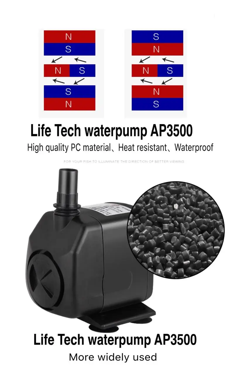 LifeTech 60W AP3500 3300L/H тихий погружной насос для фонтана аспиратор для воды для аквариума пруд Коралл Koi аквариум AP3500