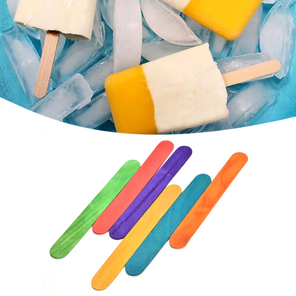 50 шт./лот дерево Popsicle красочные мороженое палку ложка Лолли торт держатель решений палочки держатель ручной ремесел Книги по искусству инструмент для детские игрушки