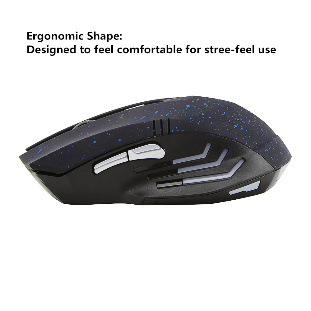 2.4GHz Wireless Mouse Computer Gaming Optical Mice Gypsophila Pattern 6D 1600DPI Game Mause With Mouse Pad For PC Laptop Gamer