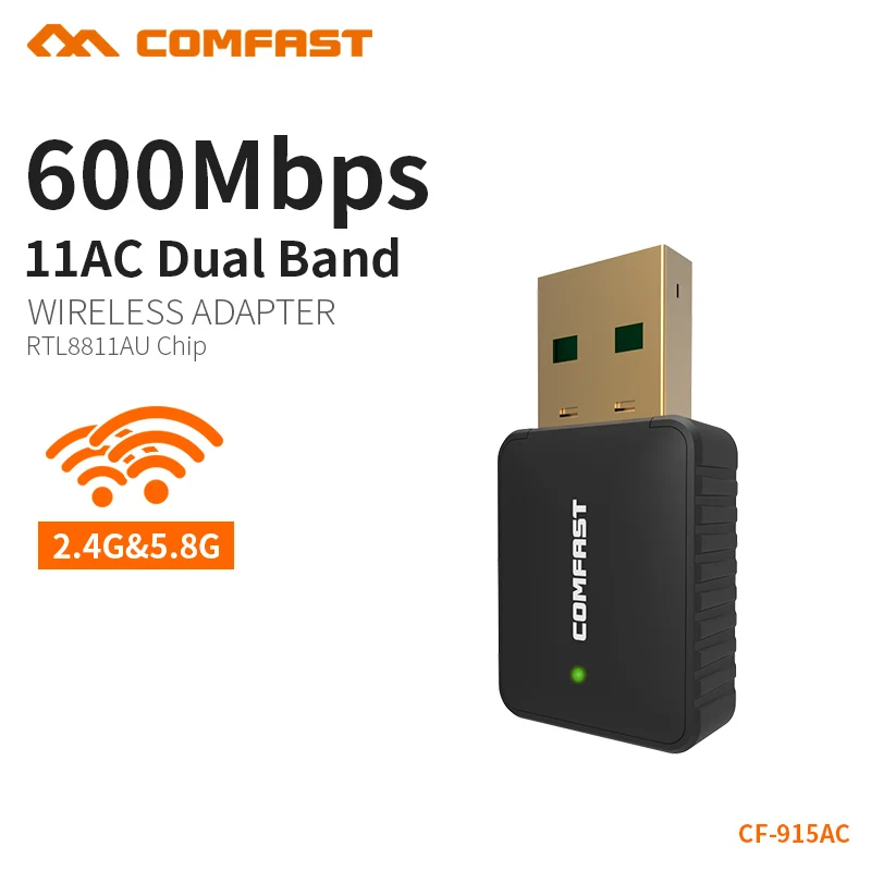 Comfast 600 Мбит/с wifi адаптер двухдиапазонный 5,8 ГГц USB беспроводной адаптер wifi электронный ключ wi-fi приемник для MAC/LINUX/Windows CF-915AC