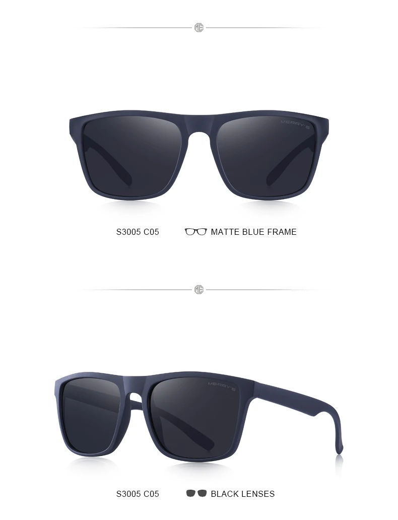 MERRYS Дизайнерские мужские HD поляризованные солнцезащитные очки, мужские солнцезащитные очки Spuare для вождения, Классические солнцезащитные очки для мужчин UV400 S3005