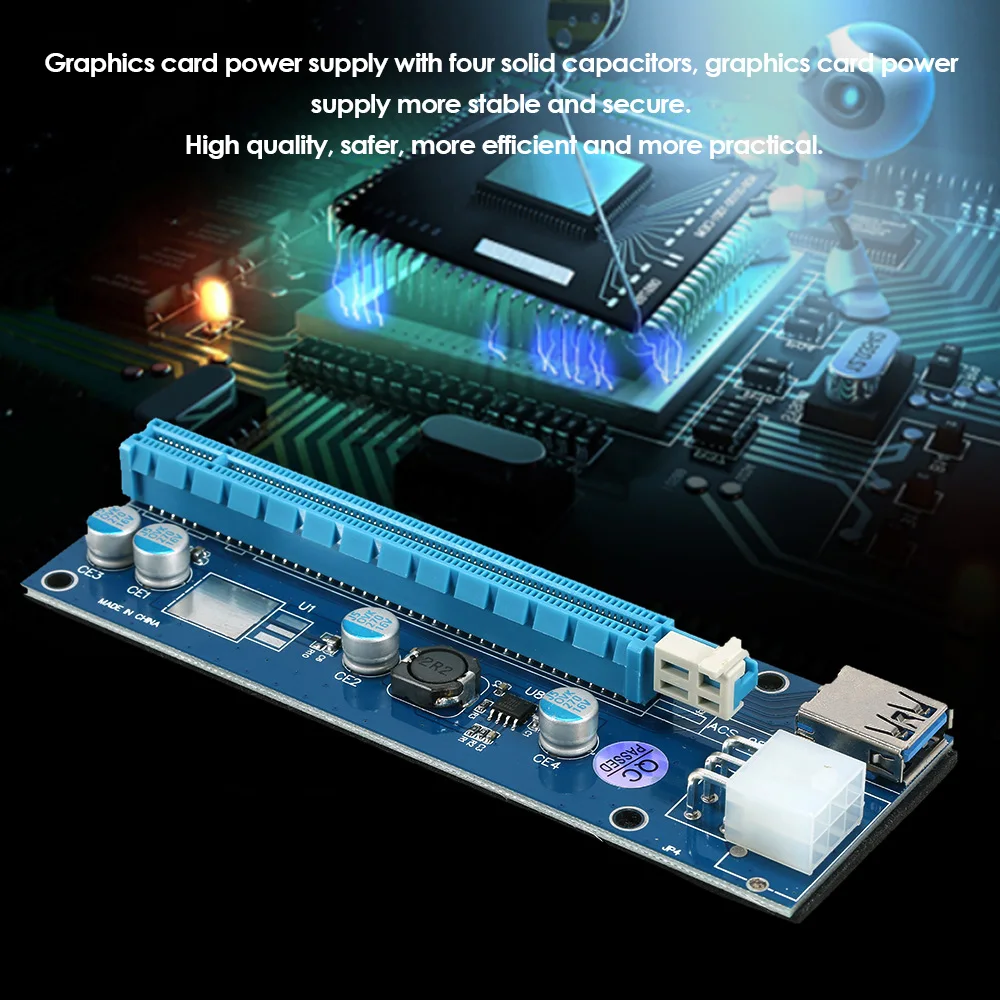Dodocool PCI E 6 Pin Riser Card 1X к 16X USB 3 0 кабель 6pin Express Tender для майнинга биткойнов простая