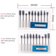 10PCElectric Grinding & Polishing Head Carving Tool DIY Texture Rotary Wire Drawing Drill Set Carpentry Cutting Rotary Sharpener