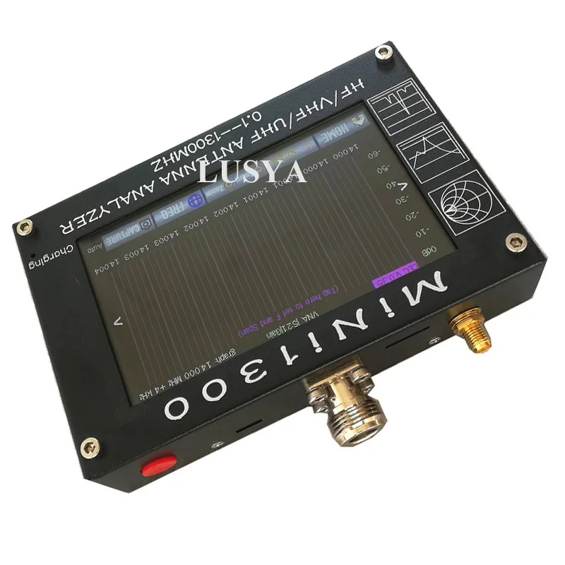 Mini1300 4," сенсорный lcd 0,1-1300 MHz 13.GHz UV HF VHF UHF ANT КСВ Антенный Анализатор метр+ перезаряжаемый аккумулятор