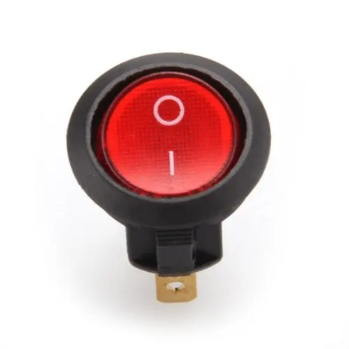 

Mini Round Red Rocker LED Indicator Switch 3 Pin On-Off 220V