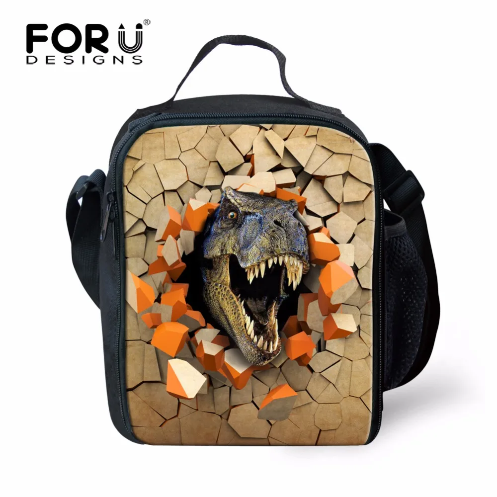 FORUDESIGNS Brown Printing Dinosaur Lunch Bag for Teen Boys Cool Kid Animal Lunch Box Keep Warm Food Bag with Side Pocket boys-lunch-bag : image FORUDESIGNS Brown Printing Dinosaur Lunch Bag for Teen Boys Cool Kid Animal Lunch Box Keep Warm Food Bag with Side Pocket boys-lunch-bag