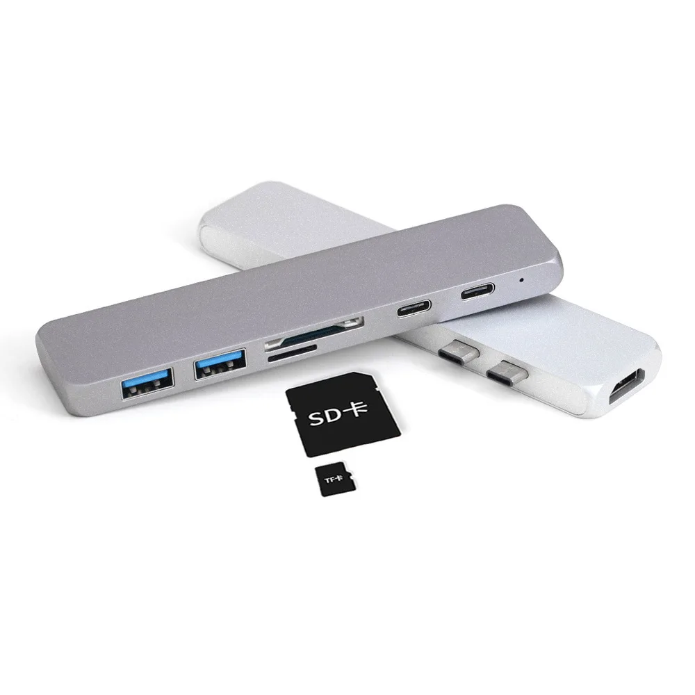 Док станция для ноутбука 7 в 1 с двумя портами USB C и HDMI 4k|Док-станции ноутбуков| |