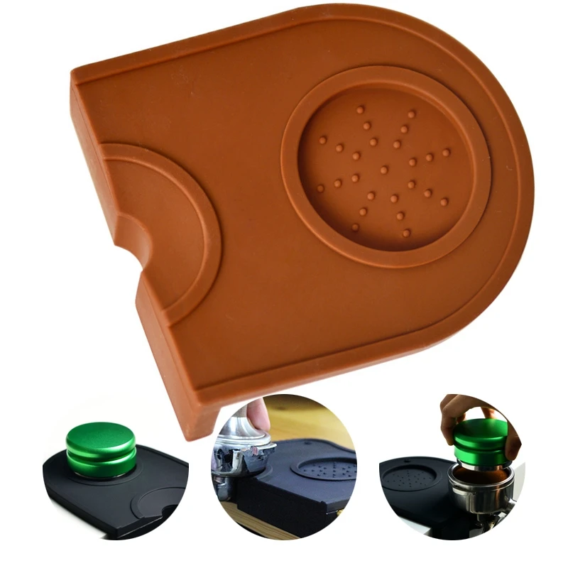 

Small Non-Slip Espresso Double Coffee Tamper Pad Silicone Coffee Hammer Mats Corner Coffee Powder Maker Hammer Pressure Mat
