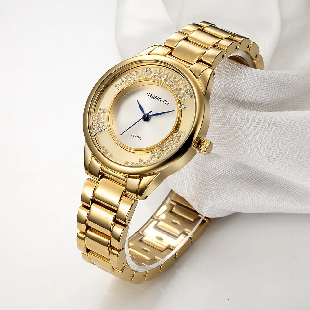 

REBIRTH 2017 New Fashion Women Watches Luxury Brand Quartz Watch Dress Ladies Casual Business Wristwatch Stainless Steel Strap
