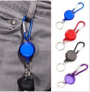 

Hot Mulitifunctional Multicolor Badge Reel Retractable Keychain Recoil Yoyo Ski Pass ID Card Holder Keyring Key Chain Steel Cord