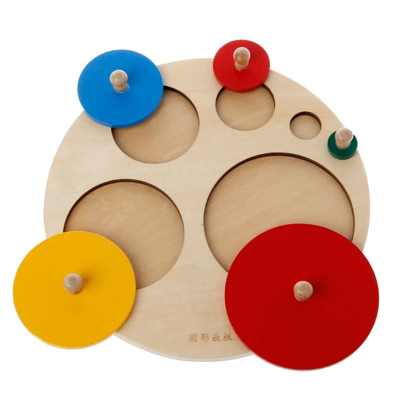 Монтессори Деревянные круглые формы Обучающие Развивающие детские игрушки для детей дошкольного возраста