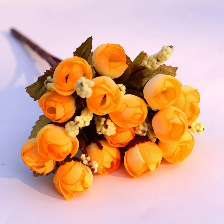 15 голов, искусственные шелковые розы, свадебный букет, Белые Розовые розы, искусственные цветы для дома, вечерние, сделай сам, украшение A4250 - Цвет: A42-7