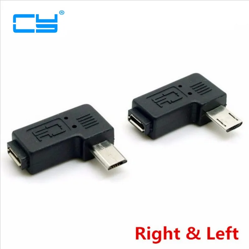 

9mm Long plug Connector 90 Degree Right & Left Angled Micro USB 2.0 5Pin Male to Female M to F Extension connector Adapter