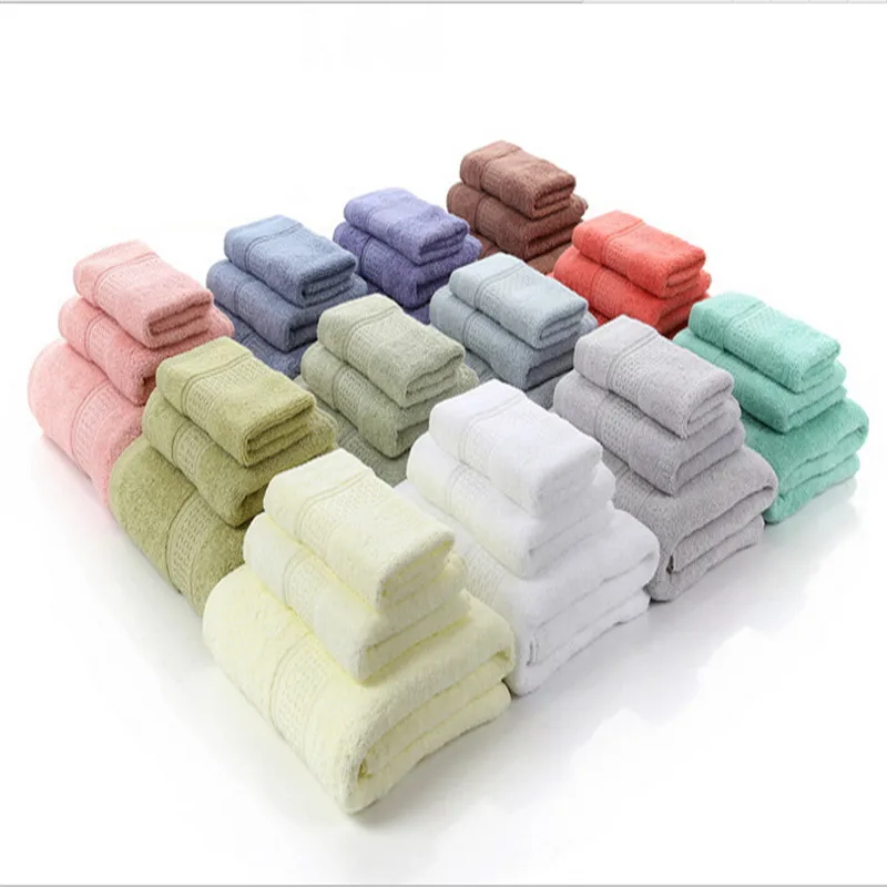 Neue Handtuch set (badetuch + washtowel + handtuch) 100% baumwolle frottee 3 teile satz badetuch handtuch cerchief geschenk towl sets Preise