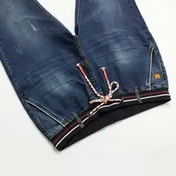 Тонкий плюс Размеры Для Мужчин's зауженные джинсы осень 2017 качество джинсовые брюки над Размеры стрейч L-6XL # ds9841